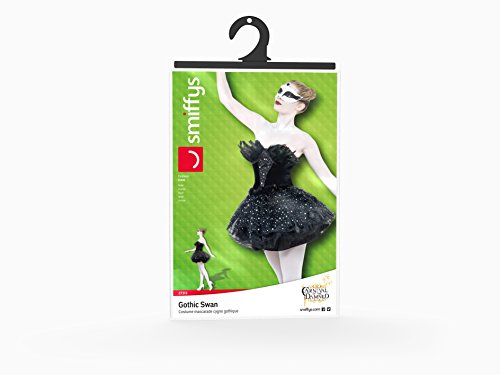 Smiffys Adult Women's Gothic Swan Masquerade Costume, Dress, Carnival of the Damned, Halloween, Size: S, 27313