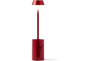 Lexon MIMI Lampada da Lettura Ricaricabile Controllo Touch e 9 Colori LED Braccio Flessibile con Clip di Fissaggio e Supporto Da Tavolo Finitura Metallo - Rosso Scuro