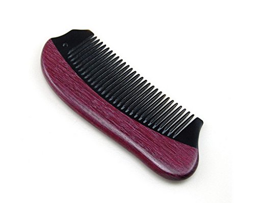 ACME Kamm Holzkamm aus Grün Sandelholz,Anti-Static,handgefertigte Taschenkamm,12,5 x 4,8cm,Violett - 2