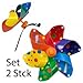 Produktbild Fahrradwindmühle - Moulin VELO 12cm - 2er Set - Windrad Ø12cm - Windspiel für alle Fahrräder, Roller, Dreiräder, Laufräder, Kinderwagen und Buggys (regenbogen)