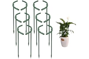 RZMZBY 12 Anneau de Support de Plantes,Tuteurs pour Plantes,Piquets Verts Demi-Ronds Support Plantes Plante pour Pivoine, Hortensia, Rose, Fleur de Tomate ou Légume