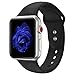 Produktbild Straper Für Apple Watch Armband 38mm, Qualität Weich Silikon Sport Ersatzarmband Uhrenarmbänder für iWatch Series 3 Series 2 Series 1 Schwarz