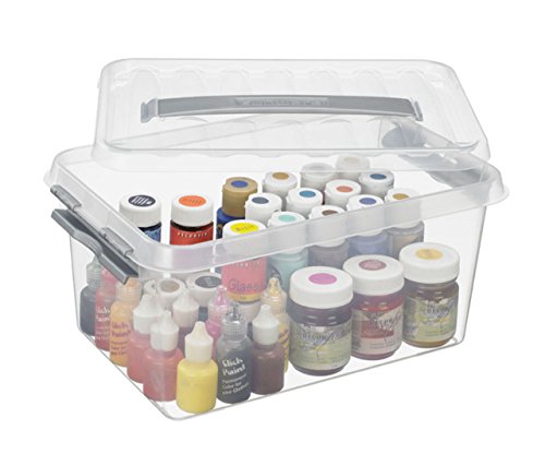 Aufbewahrungsbox – 6 Boxen à 6 Liter im Set / 30 x 20 x 14 cm mit Clic-Verschluss und Tragegriff - 3