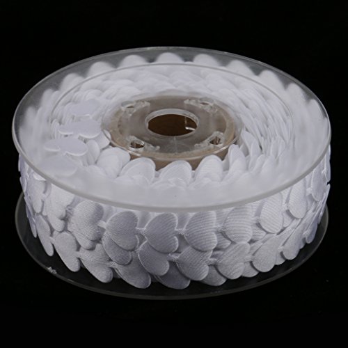 MagiDeal 20 Meter Herz geformte Spitzenband Geschenkband Dekoband Selbstklebend Lace Deko Hochzeit Weihnachten DIY Dekoration – Weiß, 20 Meters x 15mm - 4