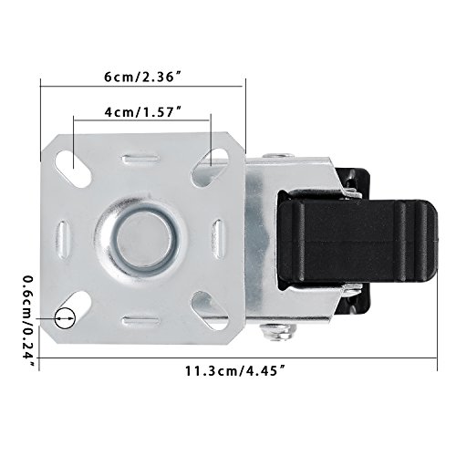 Homdox 4 Stücke 2″/50 mm Lenkrollen Doppelrollen Strandkorbrollen mit Bremse Rasen geeignet Tragkraft von 600kg aus Gummi - 7