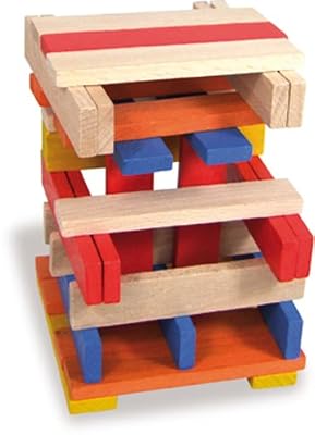 Vilac - 2125 - Jeu de Construction - Batibloc - Petit Bâtisseur Couleur - 100 Pièces - Hêtre Massif du Jura