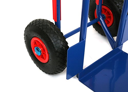 Sackkarre, Gleitkufen 250 KG blau, 111x50x53 cm (Vollgummi) (Transportkarre Stapelkarre Handkarre) - 2