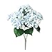 Produktbild Hunpta Künstliche Hortensie Seide Fake 7 Köpfe Haufen Bouquet Home Hotel Hochzeit Party Blumengarten florales Dekor (Blau)