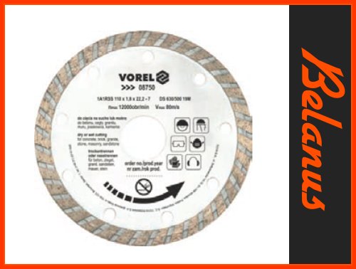 Vorel 08755 – Diamant-Trennscheibe, 230 mm Turbo