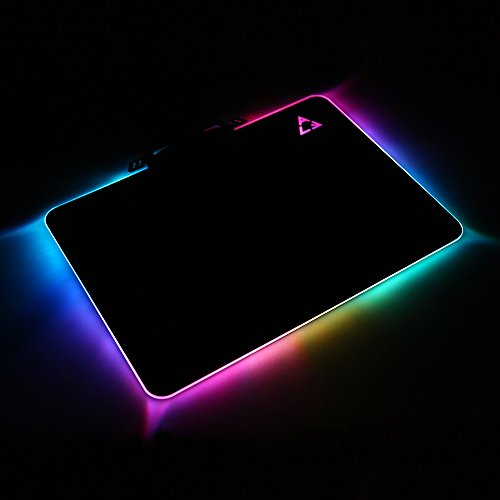 KKmoon Kreativ LED Licht Mauspad, Hard Gaming Mouse Pad, Festes Spiel Mausunterlage, 8 Beleuchtungs-Modus, USB Verdrahtet Computer Notizbuch Mit Anti Rutsch Gummi, 35 x 25 cm - 3