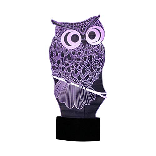 3D óptico Illusions LED Lámparas, Búho, LSMY Lámpara de mesa de mesa táctil Decoración hogareña 7 colores Efectos luminosos únicos para Regalo de la Navidad de los niños