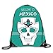 Produktbild gthytjhv Leaf Autumn Sackpack Rucksack mit Kordelzug Waterproof Sportrucksack Daypack for Men Women Welcome to Mexico skull10 Lightweight Unique 16.9x14.2