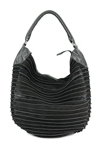 Preisvergleich Produktbild FredsBruder Schultertasche, Leder Riffeltier VV black