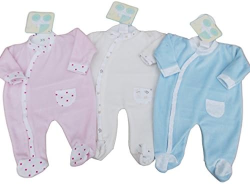 BNWT Tiny Baby Premature Preemie Baby velour girl boy unisesx sleepsuit Clothes (5-8 lbs, biege)