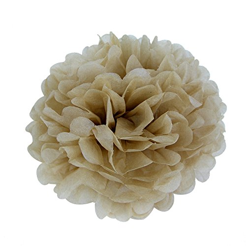 SUNBEAUTY 7er Set Braun PomPoms Lampion Dekoration für Hochzeit Zimmer Deko - 4