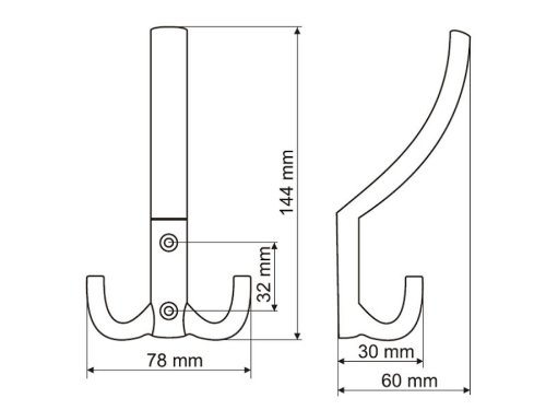 SO-TECH® Kleiderhaken Garderobenhaken Julie lang Edelstahloptik - 2