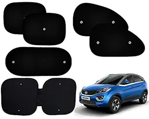 WolkomHome Car Window Black Side Chipkoo Sunshade Curtains Set of 6 for Tata Nexon