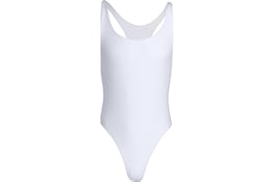 dPois Herren Body Sport Body Sport Shirt Unterwäsche Unterhemd Männer Bodysuit Overall Männerbody Stringbody Nachtwäsche Dessous in Schwarz Weiß Rot Blau