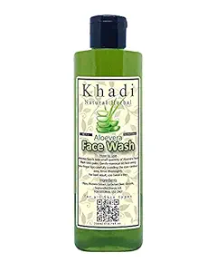 Khadi Natural Herbal Aloe Vera Face Wash Suitable For Oily And Dry Skin With Anti Acne Face Cleaner Properties For Men And Women 200Ml Pack