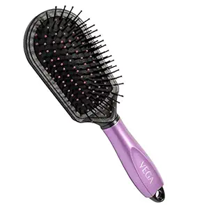 VEGA Cushioned Hair Brush With Cleaner, (E18-CB)