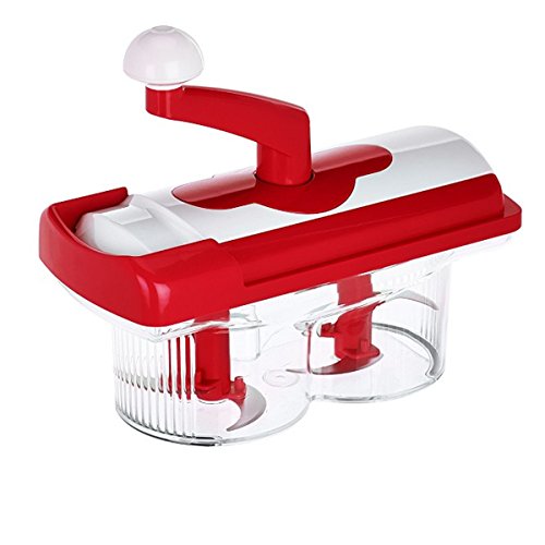 Genius Nicer Dicer Fusion rot & Nicer Twist 20 Teile Alles-Schneider Reiben Würfeln Schneid-Gerät - 3