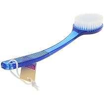 Meridiana Badebürste Transparent – Mit Langem Griff, Weißen Borsten & Massagekopf, 33 Cm