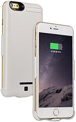 iPhone 7/iPhone 6 6s Rechargeable Battery Charger Case Tingso 10000mAh Extended Battery Backup Portable Power Bank Battery Charger Case Cover with Kickstand for Apple iPhone 7/iPhone 6 6s (4.7" White)