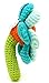 Pebble crochet flower rattle - turquoise
