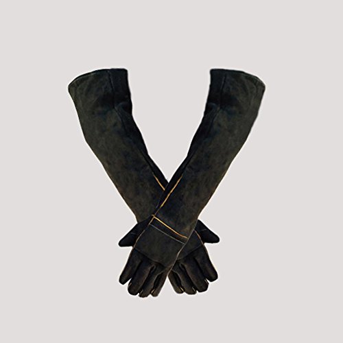 Preisvergleich Produktbild JZDCSCDNS Anti-Biss-Handschuhe Reißfest Punktionsschutz Streunender Hund / Katze / Reptilien Schlange Bad / Ausbildung / Nägel / Scheren Verdickung Doppelt Rindleder Leinenfutter , Black , M