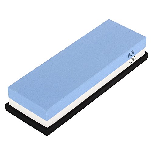 Witasm Schleifstein Abziehstein Doppelseitiger Wetzstein Körnung 1000 / 4000 mit Rutschfesten Silikon Halter