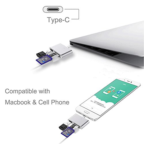 MyArmor Multifunktional 4 in1 USB OTG/TF/SD Smart Card Reader Adapter mit Type-C Ladeanschluss für Apple MacBook, Huawei matebook, Huawei/P9/P9 Plus, LG G5, Google 5x usw. - 6