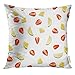 Produktbild Kissenbezug Green Strawberry Bunte Muster von Erdbeeren Lime Lemon Top View Die Zitrusfrüchte und in Scheiben geschnittenen roten dekorativen Kissenbezug Home Decor Square 18 x 18 Zoll Kissenbezug