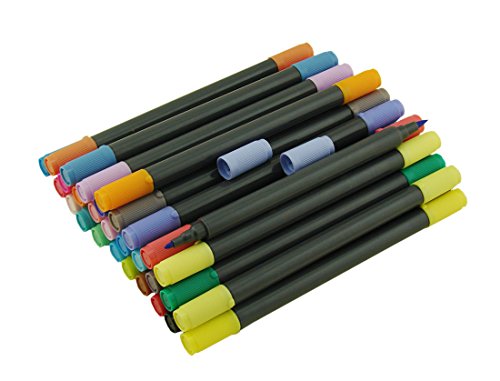 Erofa Marker-permanente Farbe Stifte mit doppelter Kopf Wasser basierte farbigen Stift, perfekt für Schule und Büro-Set von 36 - 2