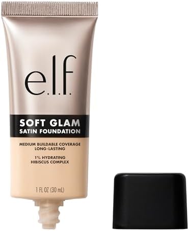 e.l.f. Soft Glam Satin Foundation, Medium Coverage, Long Lasting and Modulable for a Smooth Satin Finish, Vegan & Cruelty-Free, 13 Fair Neutral