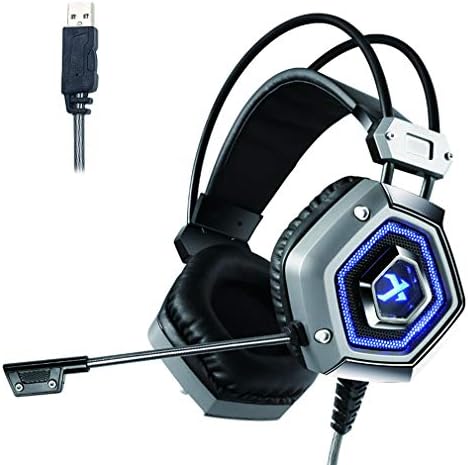 WL Gaming Headset for PS4 Xbox One, Lightweight Stereo Over Ear Headphones with Mic, Volume Control, Noise Isolation, Adjustable Headband, for Smart phones Laptop PC Mac