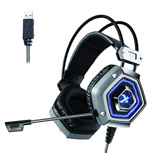 WL Gaming Headset for PS4 Xbox One, Lightweight Stereo Over Ear Headphones with Mic, Volume Control, Noise Isolation, Adjustable Headband, for Smart phones Laptop PC Mac