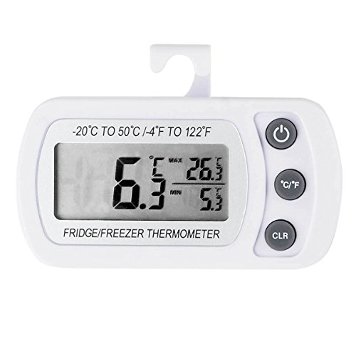 Preisvergleich Produktbild IDEALEBEN Kühlschrankthermometer drahtlose wasserdichte Kühlschrank Eisschrank Tiefkühltruhe Gefrierschrank Thermometer mit präzise Messbereich von -20° C bis 50° C (-4F bis 122F) - LCD-Anzeige