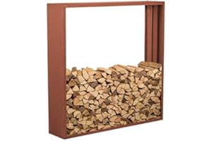 ‎PRIMA TERRA prima terra Kaminholzregal Kaminholzunterstand Brennholzregal Kaminholz Aufbewahrung Bausatz Edelrost Maße 158x158cm Tiefe 35cm
