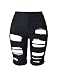 Produktbild iRachel Damen Denim Stretch Jeans Hohe Taille Short Kurze Hose Ripped Loch Hose