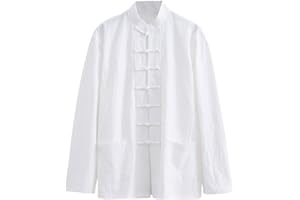 ZHOUXIAO Lâche Tai Chi Uniformes Hommes Chinoise Traditionnelle Kung Fu Vêtements Coton Linge de linge Chun Vêtements, Travaux à manches longues Hanfu Jacket Chemise Costume