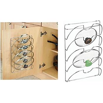 Lot De 2 Porte-Couvercles Metaltex - Organiseur Cuisine Mural 23x7x42 Cm Argent
