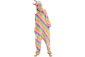 OVENDER Kigurumi Adulto Costumi Animali per Carnevale Halloween Pigiama Tuta Party Spettacolo Show di Natale Cosplay Onesies Intimo Invernale Unisex da Donna e Uomo