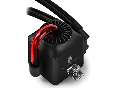 DeepCool CAPTAIN 360EX Refrigeración Líquida CPU Cooler AIO con LED Rojo, Refrigerador Liquido Silencio con 360mm PWM 3 Ventiladores (AM4 Compatible), Color Negro