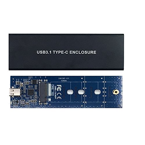 NGFF M.2 SSD gehäuse Adaptor – GLOTRENDS M2E M.2(NGFF) to USB 3.1 (10Gbps) External Aluminum Case – M2 SSD SATA Type, B or B+M Key – 2230 / 2242 / 2260 / 2280 - 8