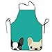 Produktbild Cap clothes Boston Terrier and French Bulldog White Funny Unisex Kitchen Apron with Black Border 28.3" X 20.5"