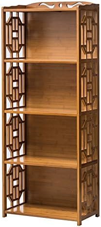 XIAOXIAO Bookshelf Floorstanding Multifunction 4 Layers Bamboo Art Combination Storage Rack Easy to move (Size : 70*29*130cm)