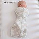 Woombie Hybrid in Swaddle Mit Schnuller, 6 Monate plus, grau Elefant Print
