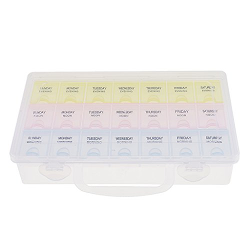 Gazechimp 7 Tage Tablettenbox 3 Kammern /Tag Pillen Tabletten Box Tablettendose Pillendose Pillenbox Tablettenbox - 3