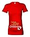 Women's Festive Maternity 'I already got what i wanted for Christmas' T-Shirt (M - 10/12, Red - Green & White Print)