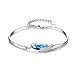 Produktbild Haixng 925 Sterling Silber Armband-Damen Mode exquisiten österreichischen Kristall Silber Armband Größe 16 + 6 cm (Einstellbar)